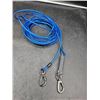 Image 1 : Blue Coated Steel Pet Tie Off Cable with Spring and Carabiner Clips
