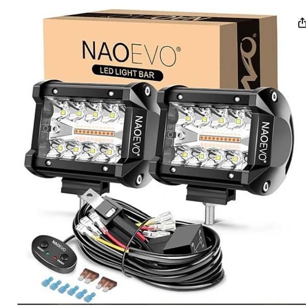 NAOEVO Multi-Mode LED9 Light Bar Lighting Kit with Cables