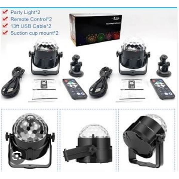 LED Disco Party Lights With Remotes and Power Cords