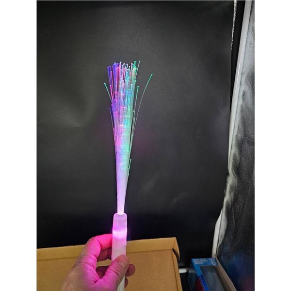 Lor of 13 Fiber Optic LED Light Wand with Multicolor Glow and Accessories