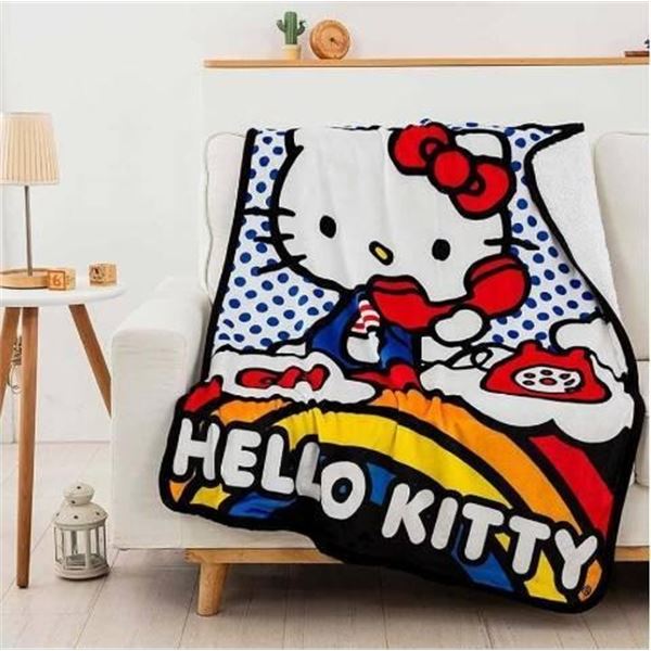 Hello Kitty Silk Touch Sherpa Throw Blanket 40 in x 50 in
