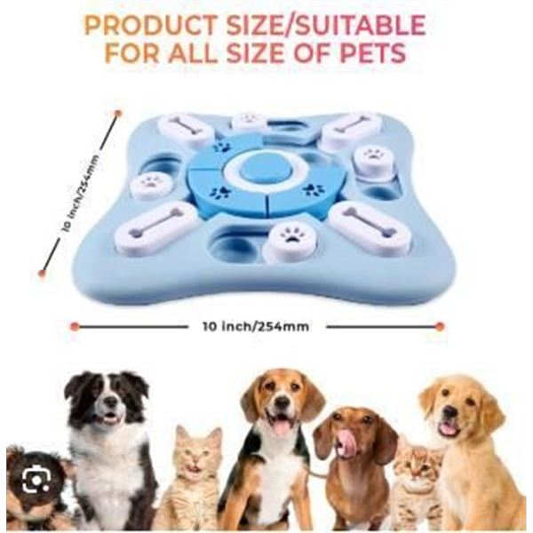 Interactive Dog Puzzle Toy for Food Dispensing and Training 10x10x1 in