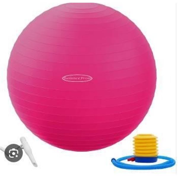 BalanceFrom Pink Inflatable Exercise Ball with Pump