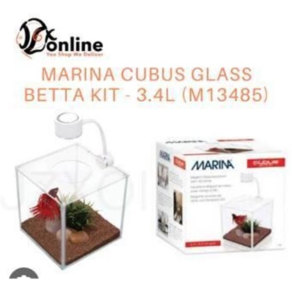 Marina Cubus Betta Kit with LED Lamp, 3.4 L Capacity