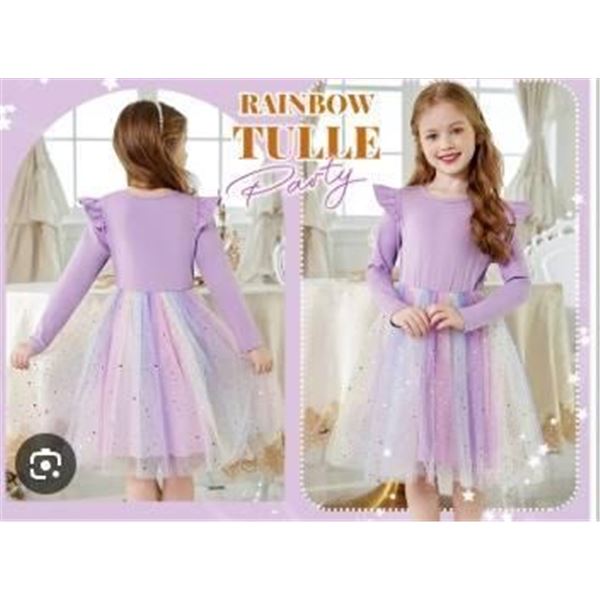 Arshiner Girls Dress, Size 80, Lavender and Multicolor Design