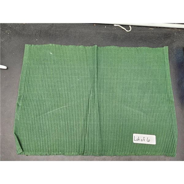 Lot of 6 DII CAMZ11878 Dark Green Ribbed Cotton Place Mats