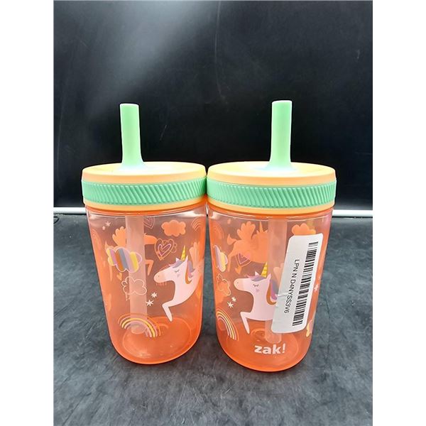 Zak! Designs Unicorn-Themed BPA-Free Tumbler Cups with Lids and Straws