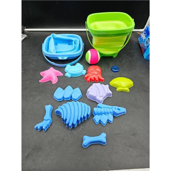 Children’s Sand and Beach Play Set with Molded Shapes and Bucket