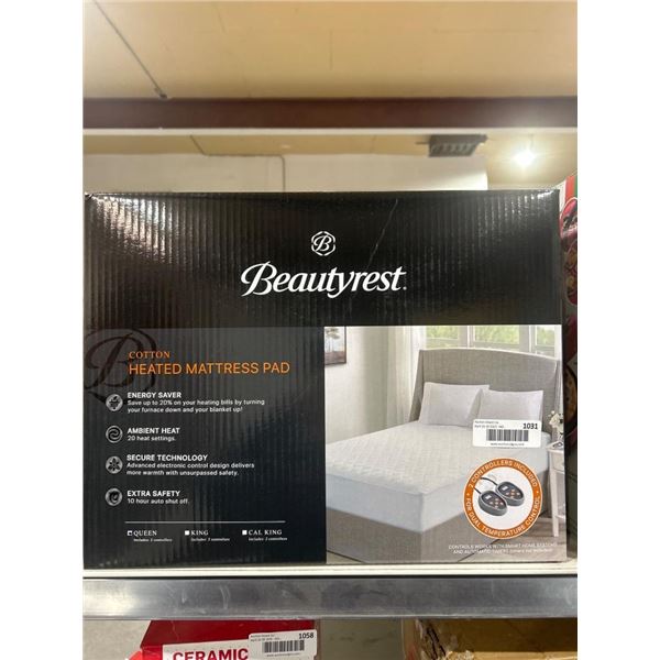 Beautyrest Cotton Heated Mattress Pad with 20 Heat Settings Queen Size