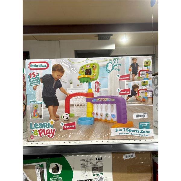 Little Tikes Learn & Play 3-in-1 Sports Zone Basketball Soccer Bowling