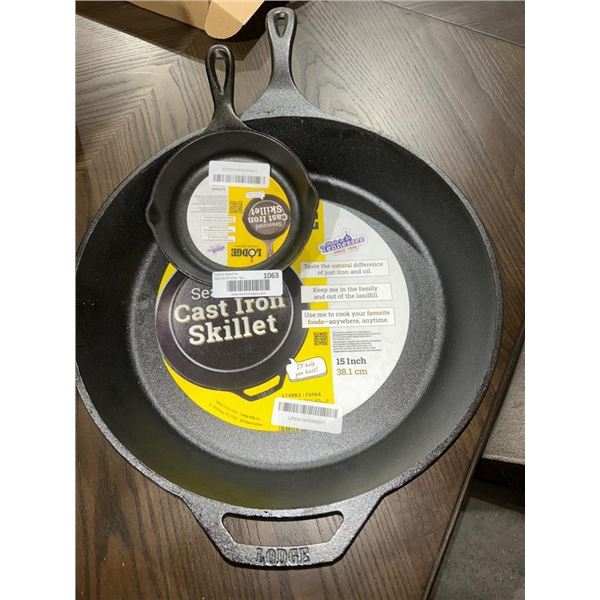 Lodge Cast Iron Seasoned Skillet Set With 15″ and 6.5″ Skillet