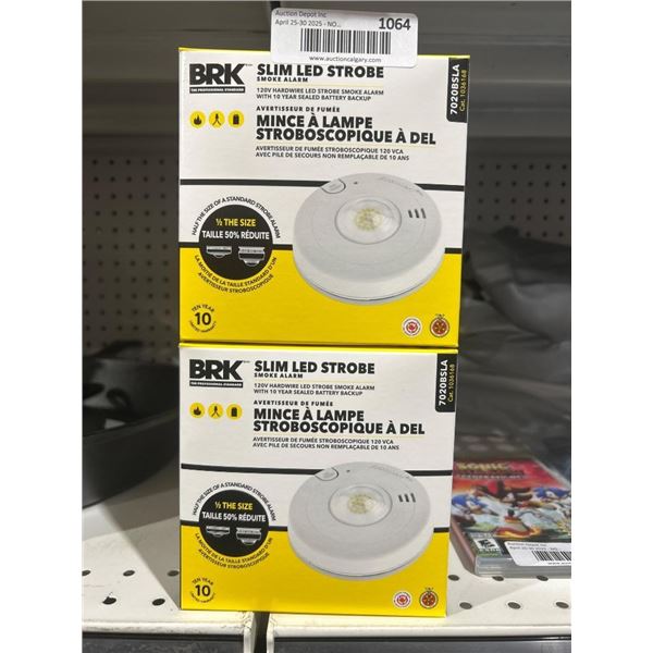 BRK Slim LED Strobe T3RLH Smoke Alarm with Low Profile Design Lot of 2