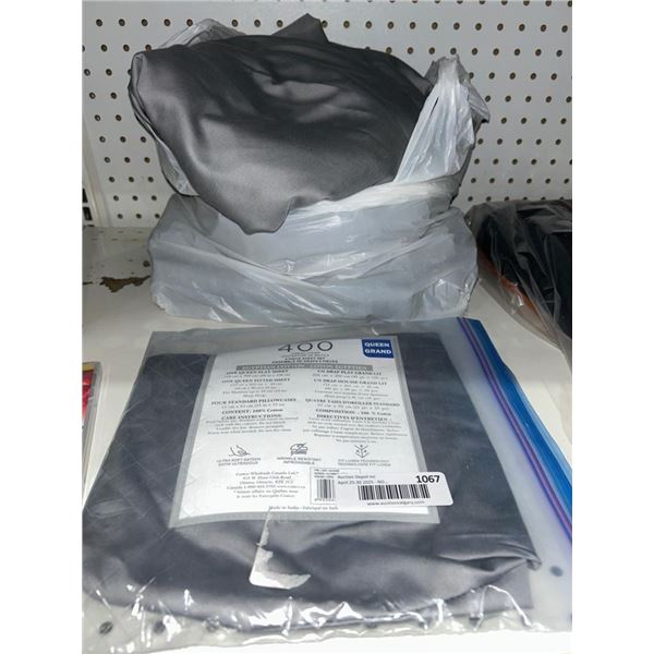 Queen Size Egyptian Cotton Sheet Set, 400 Thread Count, Gray