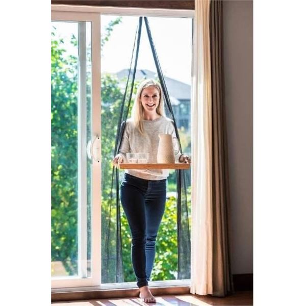 Climaloc Magnetic Screen Curtain, 37 x 83  Black