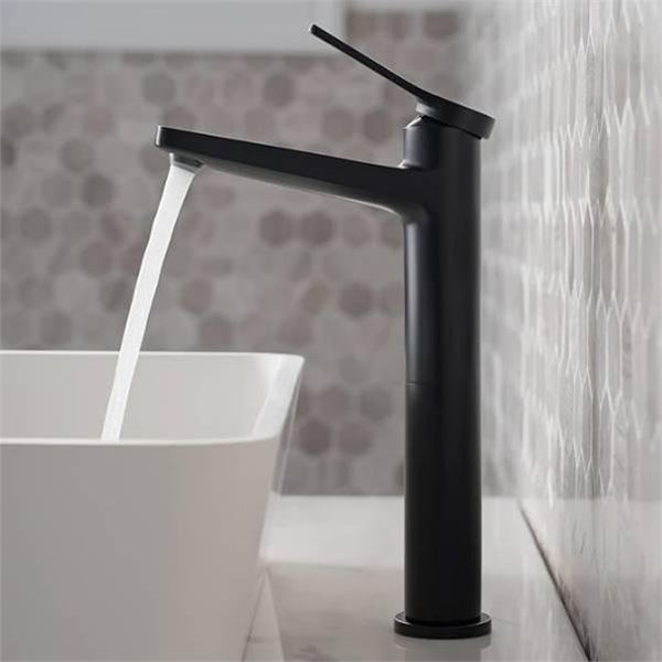 Kraus KVF-1400MB Indy Single Handle Vessel Bathroom Faucet, Matte Black