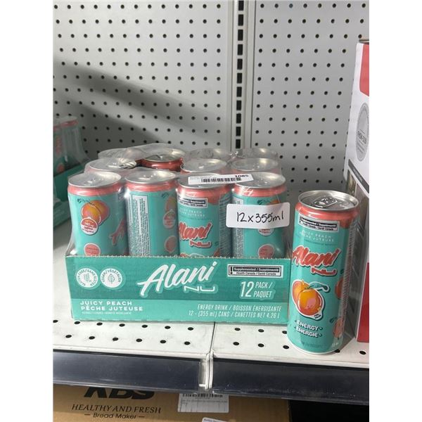 Alani Nu Juicy Peach Energy Drink – 12 Pack of 355ml Cans