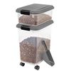 Image 1 : IRIS USA Dog Food Storage Container, 30lbs + 11lbs Combo Storage Container, Airtight, Stackable, 2-C
