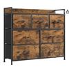 Image 1 : SONGMICS Dresser for Bedroom, Chest of Drawers, Clothes Organizer Storage Unit, 7 Fabric Drawers wit