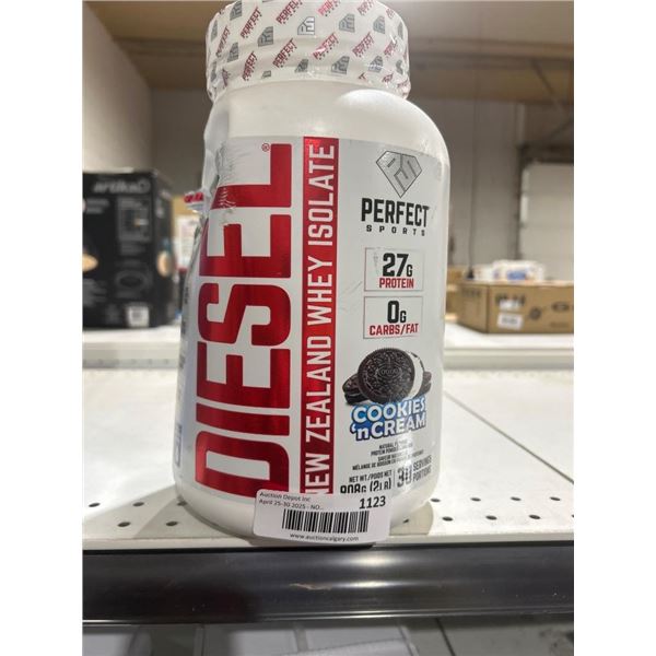 Perfect Sports Diesel New Zealand Whey Isolate, Cookies and Cream, 2 lb