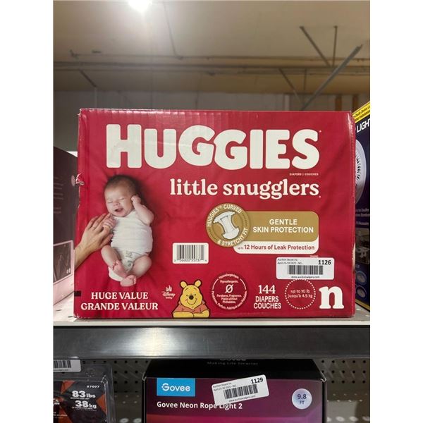 Huggies Little Snugglers Size N Diapers with Gentle Skin Protection, 144 Count