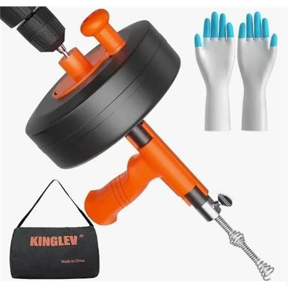 KINGLEV Handheld Drain Auger **Drill Not Included**