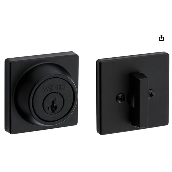 Weiser SSD9471 Single Cylinder Deadbolt in Iron Black Finish