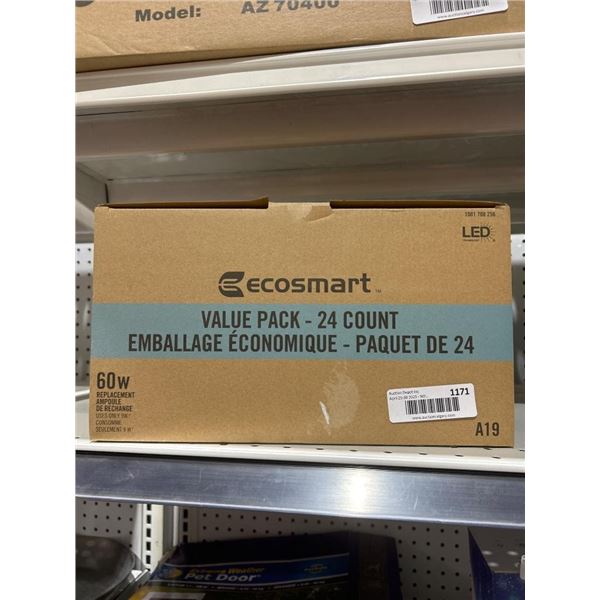 Ecosmart 60W LED Bulbs – 24 Count, Daylight, Indoor Use, A19 Shape