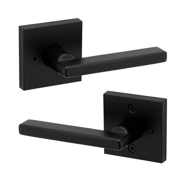 Weiser Halifax Matte Black Privacy Door Lever, Lot of 3