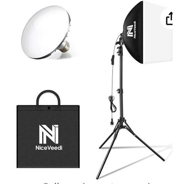 NiceVeedi LED Softbox Lighting Kit, 16” 2.1, for Video Recording or Live Streaming