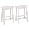 Image 1 : Amazon Basics Solid Wood Saddle-Seat Counter Stools, 2-Pack, White