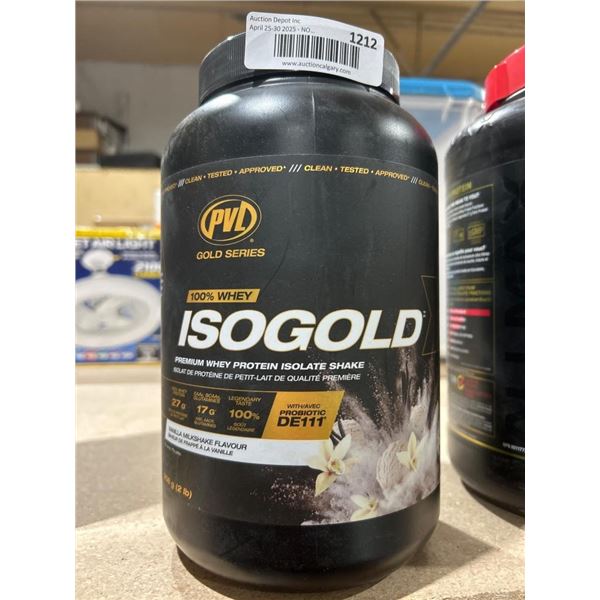 PVL Gold Series IsoGold 100% Whey Protein-Isolate Shake, Vanilla Flavor, 908 g