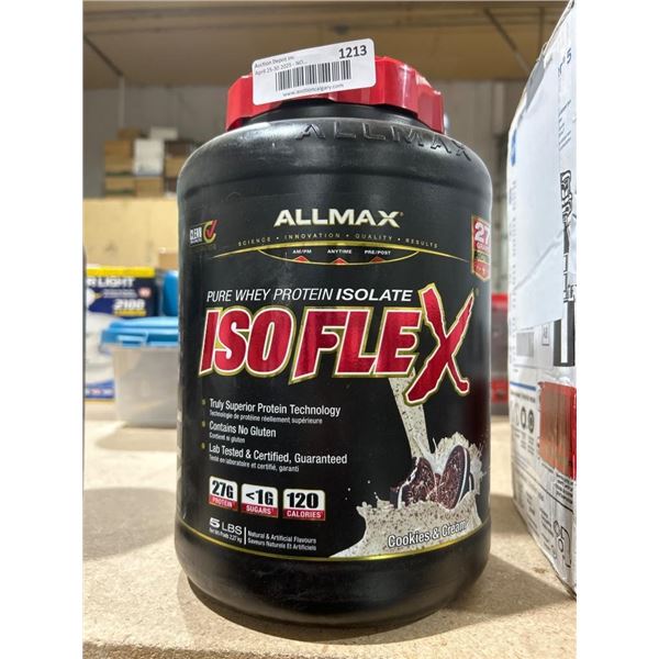 AllMax IsoFlex Pure Whey Protein Isolate, Cookies and Cream, 5 lb, 27 g Protein