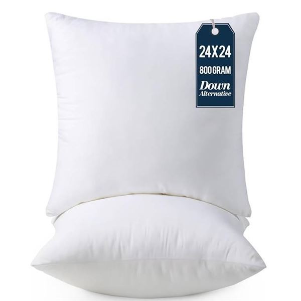 Utopia Bedding Throw Pillows Insert (Pack of 2, White) – 24 x 24 Inches Bed and Couch Pillo