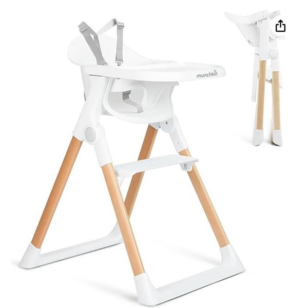 Munchkin Float Easy Clean Foldable High Chair – Compact Modern Design Great for Small Space