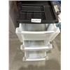 Image 2 : Three-Drawer Plastic Storage Unit with Black Top Tray