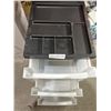 Image 3 : Three-Drawer Plastic Storage Unit with Black Top Tray