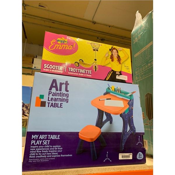 Art Table Play Set And Scooter With Stability Features