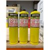 Image 1 : Set of 3 Turbotorch Map-Pro Gas Cylinders with Extreme Danger Labels