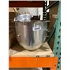 Image 1 : Commercial Mixer Bowl with Attachments Including Whisk, Paddle, and Dough Hook