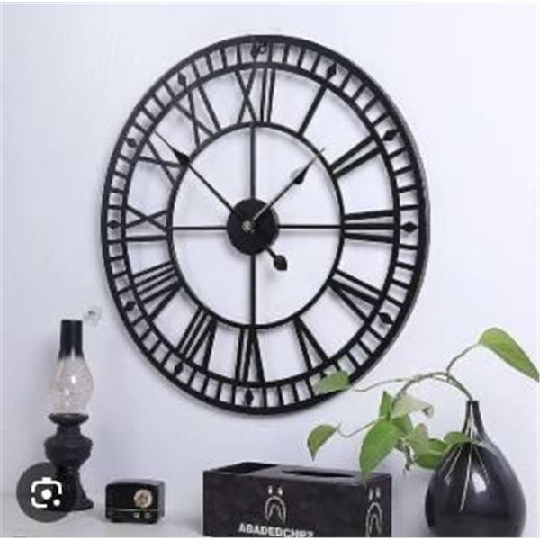 HW Investment 5HJF81MIL-LED BK Wall Clock with Roman Numerals