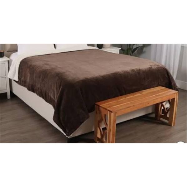 Life Comfort Ultimate Sherpa Blanket – Queen Size, Polyester – Brown