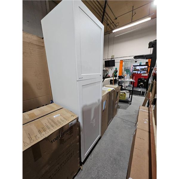 White KITCHEN / GARAGE Cabinet with Hinged Doors – 84x24x24 Inches