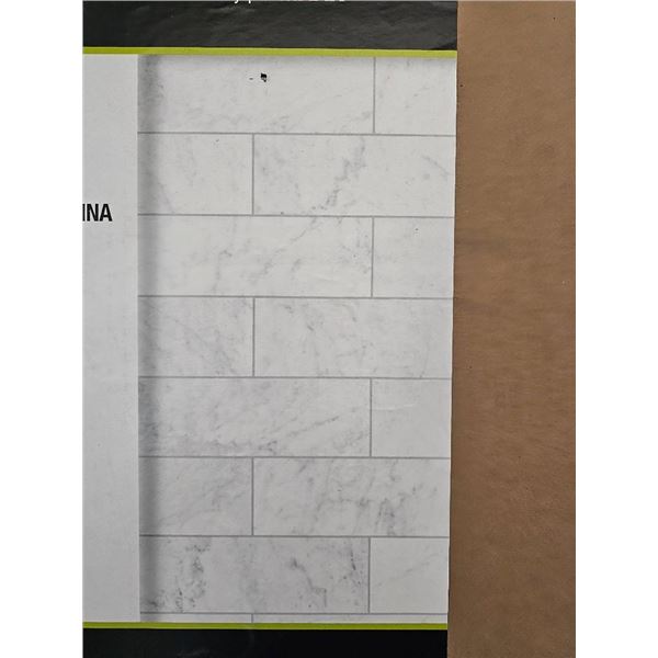 Maax Utile Corner Shower Wall Kit, Marble Carrara, 36 x 36 x 80 Inches