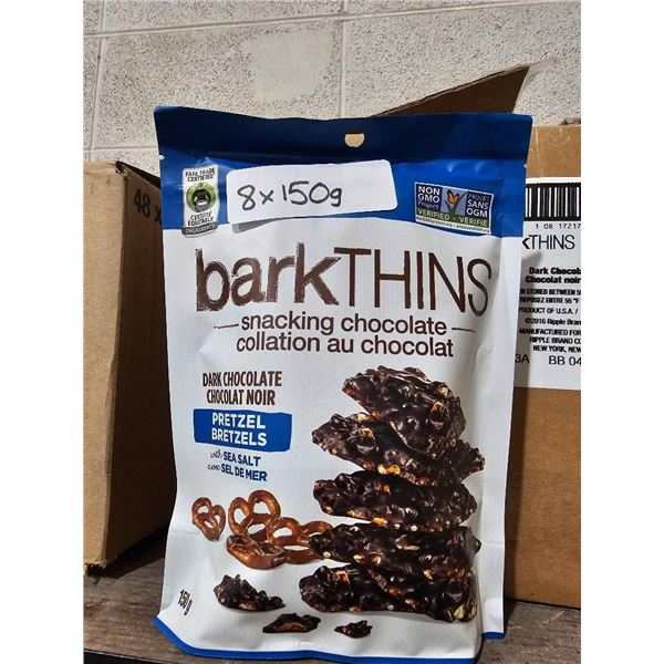BarkThins Dark Chocolate Pretzel 8 x 150g Snacking Chocolate