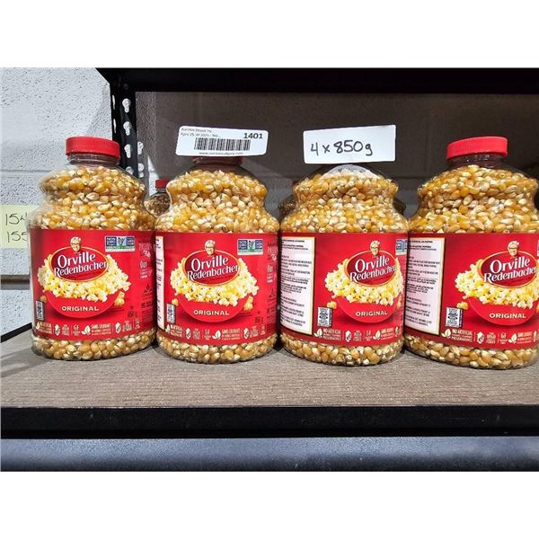 Set of 4 Orville Redenbacher’s Original Popcorn 850g Containers