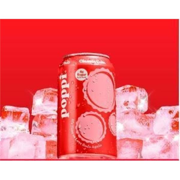12-Pack of 355ml Poppi Soda Cans – Strawberry Lemon Flavor