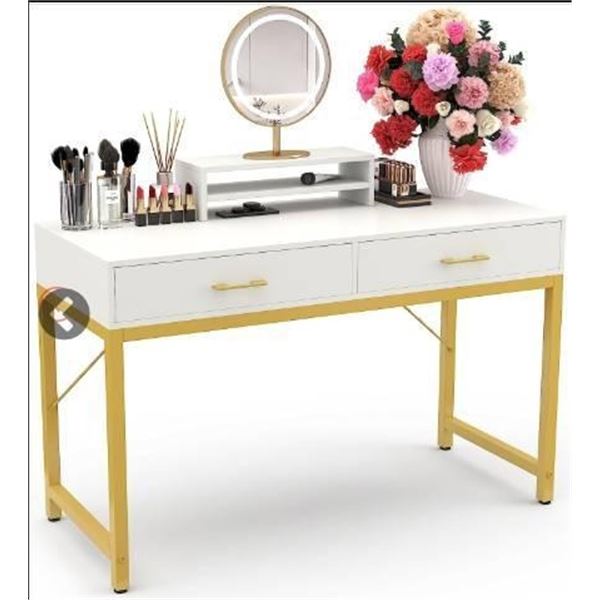 Office Desk with Metal and Wood Components