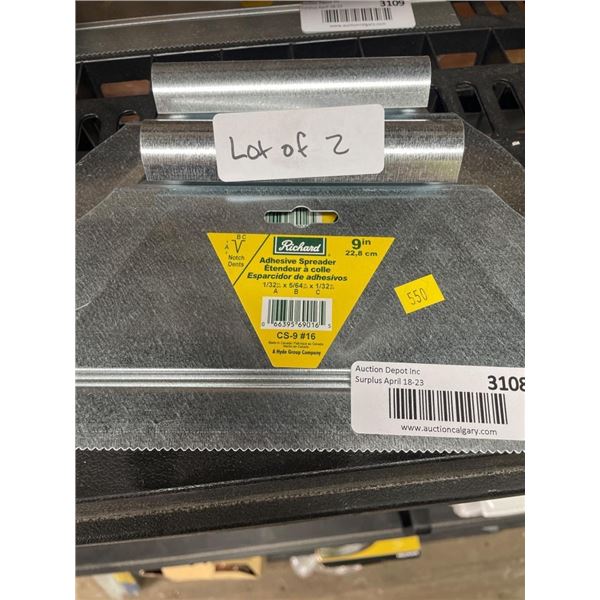 Lot of 2 Roberts 9-Inch Adhesive Spreader