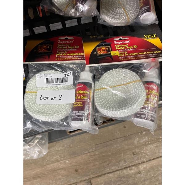 Lot of 2 Imperial Replacement Gasket Tape Kit, 5/8 in x 7 ft