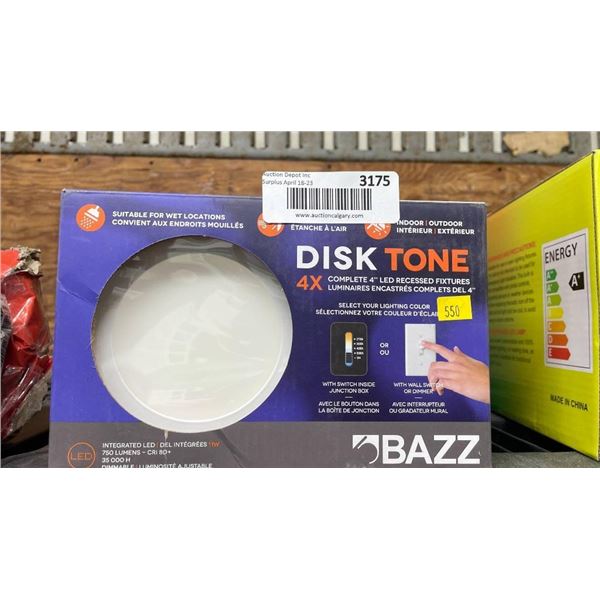 Bazz DiskTone 4x LED Recessed Fixtures for Indoor Outdoor Use
